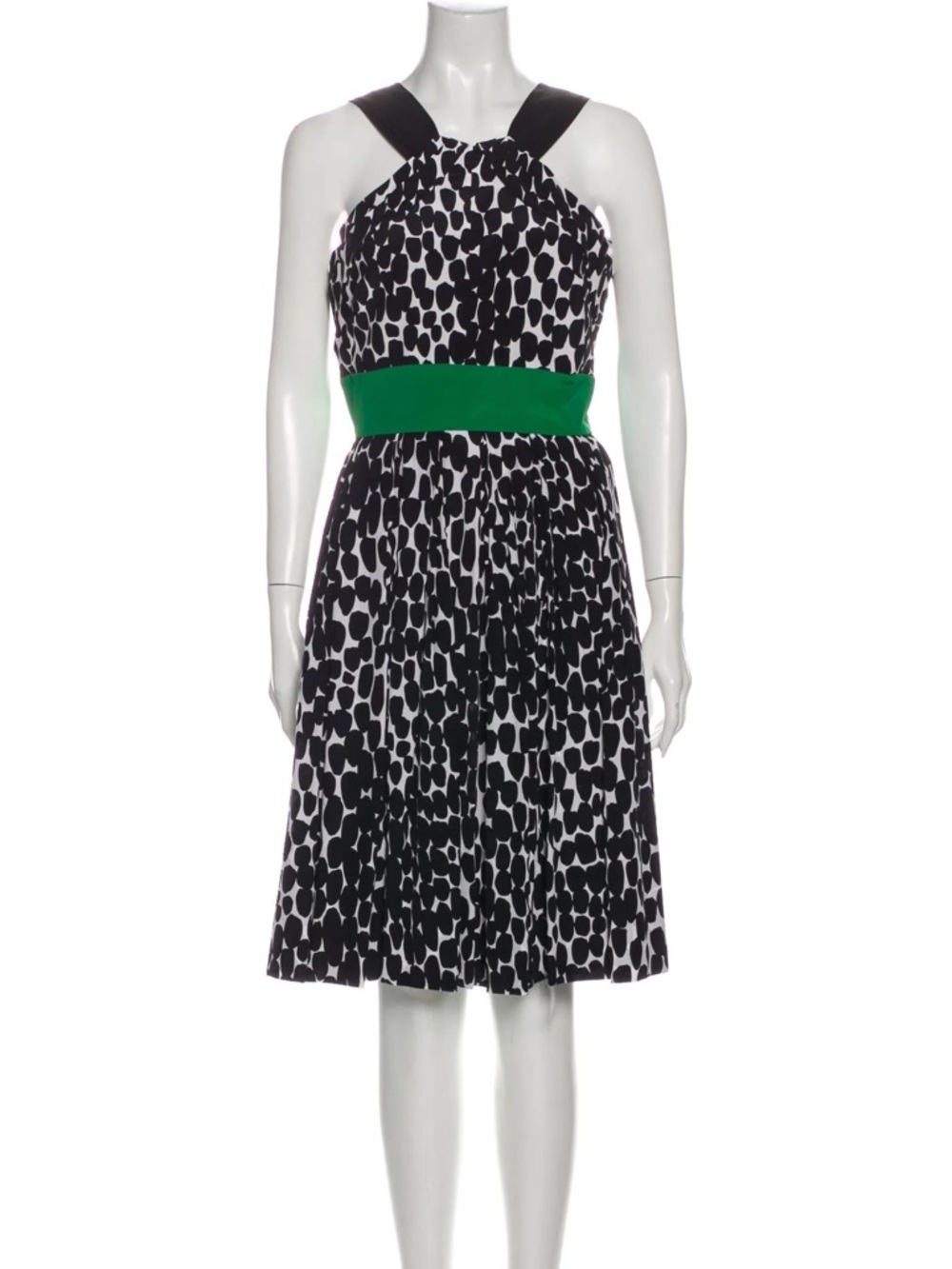 RARE VINTAGE 2004 Gucci silk Black and White Dress with Green Band